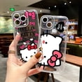 thumbnail image 2 of Bonita funda de teléfono de Hello Kitty Cat para IPhone 14, 13, 12, 11 Pro Max, Mini funda transparente con ojos de Ángel zhangmengya LED, 2 of 2