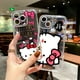 thumbnail image 2 of Bonita funda de teléfono de Hello Kitty Cat para IPhone 14, 13, 12, 11 Pro Max, Mini funda transparente con ojos de Ángel zhangmengya LED, 2 of 2