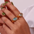 thumbnail image 2 of Fashion Simple VintageOrnament Women's Stainless Steel Casting Moon Star Oval Signet Ring, 2 of 8