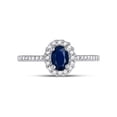 thumbnail image 2 of FB Jewels 10kt White Gold Womens Oval Lab-Created Blue Sapphire Solitaire Ring 3/4 Cttw, 2 of 4