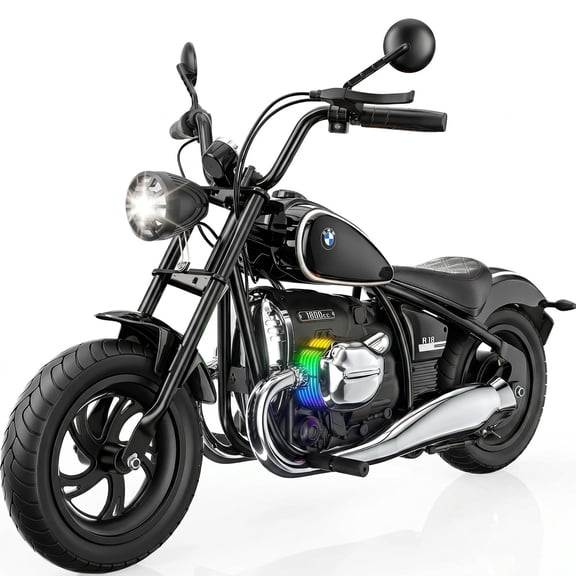 SaveJoy BMW Licensed 24V 280W Electric Dirt Bike, Electric Powered Motorcycles for Boys Girls Kids Age 3-8-12, w/ Removable Training Wheels, Black