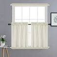 thumbnail image 1 of EastVita Ivory Tier Curtains,Waffle Woven Textured Short Window Curtain for Cafe,Bathroom,Kitchen & Kids Bedroom Rod Pocket Curtains, 1 of 7
