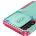 thumbnail image 5 of For Samsung Galaxy A15 5G Slim Fit Shockproof Hybrid with Slide Camera Window Covering, Rugged Tpu Silicone Hard PC Bumper Cover ,Xpm Phone Case [ Teal Mint+Pink ], 5 of 11
