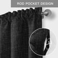thumbnail image 6 of Black Burlap Texture Farmhouse Short Window Curtain Valances, Farmhouse Vintage Black Rod Pocket Kitchen Valances for Living Room Bedroom Bathroom Cafe 42" x 12", 6 of 8