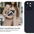 thumbnail image 7 of Liquid Silicone Case for iPhone 13, [Camera Protection] [Anti Fingerprint] [Wireless Charging] 4 Layer Phone Case Protective Cover, Built-in Microfiber Case Cover, 6.1", Black, 7 of 7