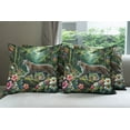 thumbnail image 5 of Ambesonne Cat Throw Pillow Cover Pack of 4, Exotic Wild Floral Jungle Scene, 4 Pcs-18" x 18", Green and Multicolor, 5 of 5