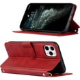 thumbnail image 3 of for iPhone 11 Pro Max Wallet Case with Card Holder Slots,Kickstand Phone Cover Premium Leather Magnetic Closure Slim Flip Shockproof Wrist Strap Case for iPhone 11 Pro Max 6.5",Wine Red, 3 of 14