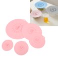 thumbnail image 1 of Silicone Lid Set, Microwave Splatter Cover, Food Suction Lid for Bowls Pots Pans with Strong Adsorption 5pcs, for Most Containers Made of Stainless Steel, Metal, Ceramic, Glass, 1 of 7