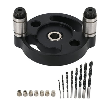 

Round Hole Punch Locator Set Self Adaptive Centering Woodworking Guide Puncher with Drill Bushings Black