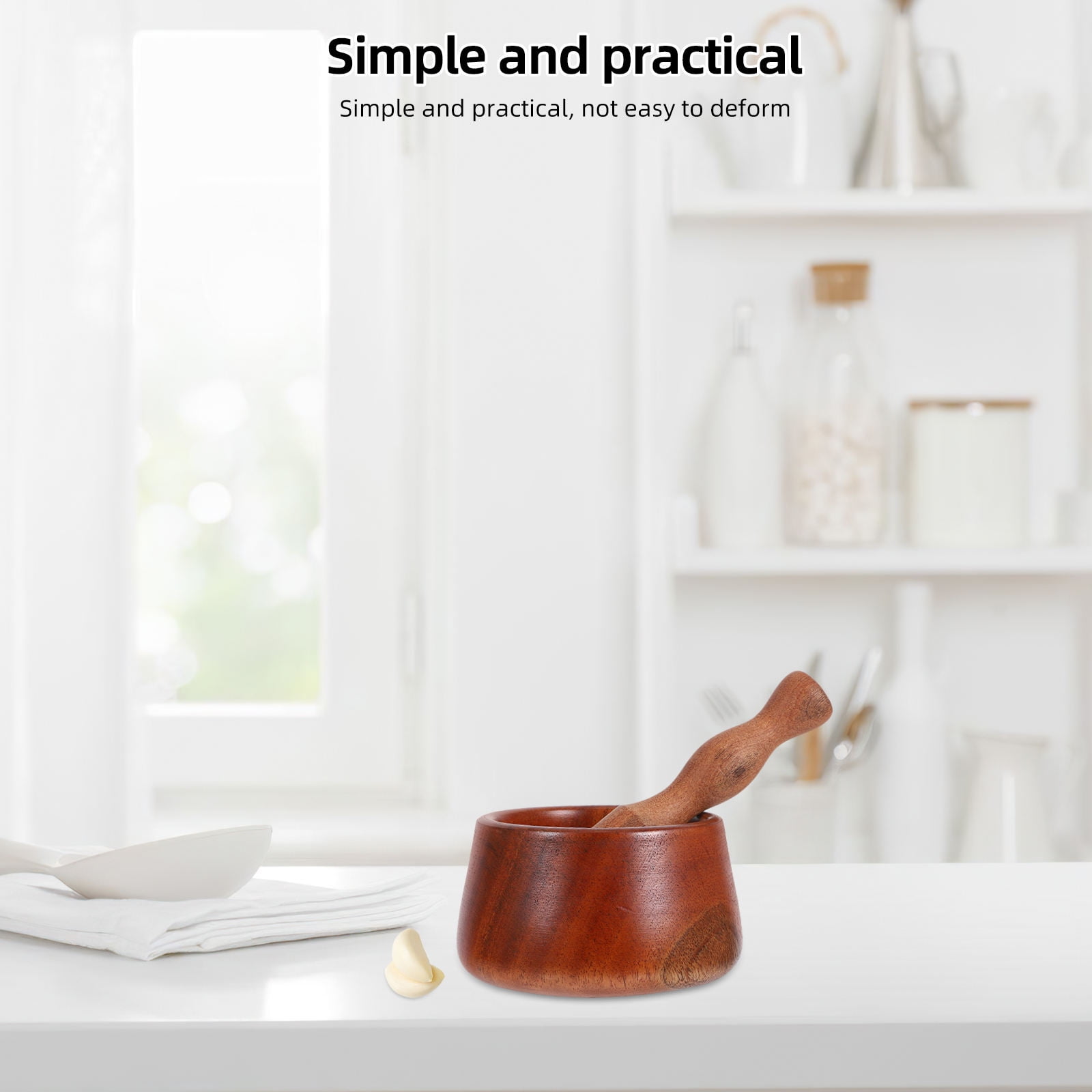 CRILSTYLEO Pestle Garlic Mortar Pestle Set Multi Wood 1 Set