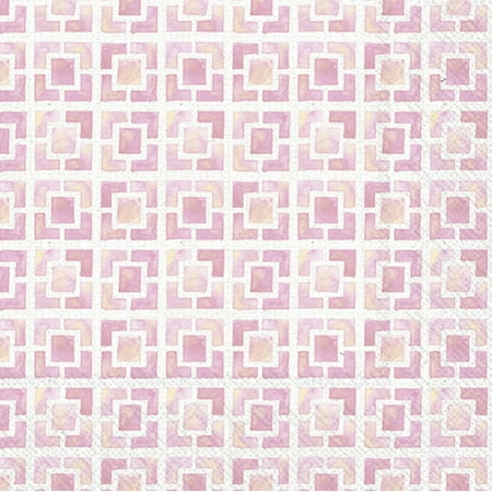 IHR Ideal Home Range Cocktail Napkins Disposable 3-Ply Paper Party Napkin Pack, 5" x 5", Flamingo Fever Tile (Pink), 20-Count