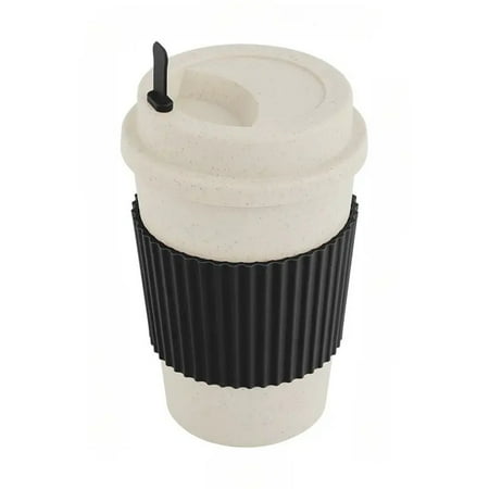 

450ML Wheat Straw Coffee Cups with Lids – Reusable Portable Dishwasher Safe Travel Mugs for Coffee & Tea
