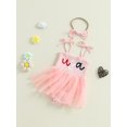 thumbnail image 3 of Okbabeha 4th of July Baby Girl Outfits Toddler Fourth of July Romper Dress American Flag Strap Tulle Bodysuit Tutu Dress Summer Independence Day Clothes, 3 of 8