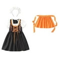 thumbnail image 5 of Zecgelong Girls German Dirndl Dress Oktoberfest Party Fancy Outfit Orange 3-4 Years, 5 of 5