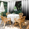 thumbnail image 4 of Outdoor Curtains for Patio Waterproof, Black White Outdoor Privacy Panels Grommet, Modern Geometric Abstract Gradient Striped Blackout Outside Curtains for Porch/Cabana 54"x84", 1 Panel, 4 of 8