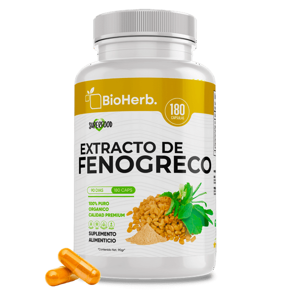 Fenogreco 100% Puro BioHerb Cápsulas 500mg Orgánico Natural Para 90 Días