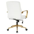 thumbnail image 2 of AVE-SIX Mid-Back Office Chair in White Faux Leather and Gold, 2 of 5