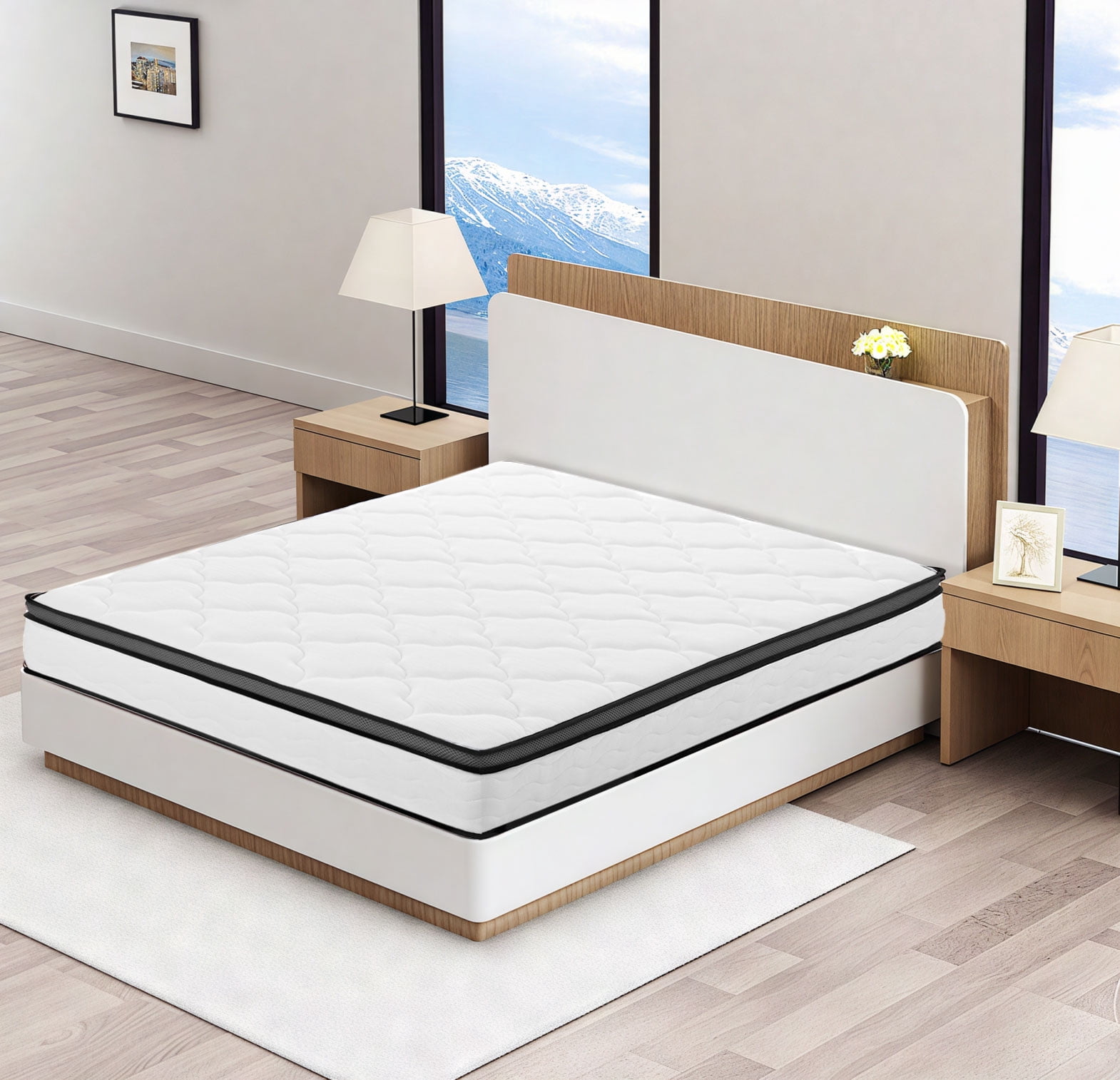 Full Mattress, 12" Memory Foam Mattress in a Box, Pocket Spring Mattress with Cooler Sleep and Pressure Relief, 54"*75"