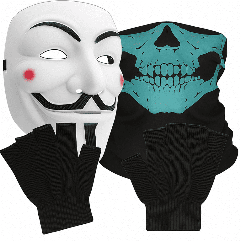 ☆超激レア☆JOKER ニットキャップ×マスク2枚　3点セット Hacker Masks Costume Set Inspired by Spy Ninjas Project Zorgo PZ9
