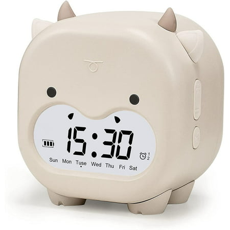 Kids Alarm Clock, Digital Alarm Clock for Bedroom Children's Sleep Trainer, Night Light, Sleep Timer Touch Control and Snoozing Rechargeable Cute Digital Alarm Clocks