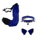 thumbnail image 4 of Juego de orejas y cola de piel sintética para disfraz de cosplay, accesorios para el pelo, de lujo, felpa para carnaval, cumpleaños, decoración Azul negro Fernando Cola para la cabeza, 4 of 8