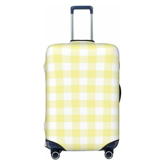 Vsdgher Lemon Yellow Checkboard Print Luggage Cover Washable Suitcase Cover Protector Anti-scratch Suitcase cover Fits 18-32 Inch Luggage