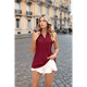 thumbnail image 4 of Blusas Sin Mangas para Mujer - Camisetas Sin Mangas Informales de Verano con Cuello en V, Camisas Holgadas con Cuello Liso, Vino Tinto M, 4 of 10