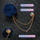 thumbnail image 2 of Pin de broche de flor de rosa Uxcell para traje de hombres, pin de solapa de flor con cadena de borlas doradas para bodas [Azul Marino], 2 of 7