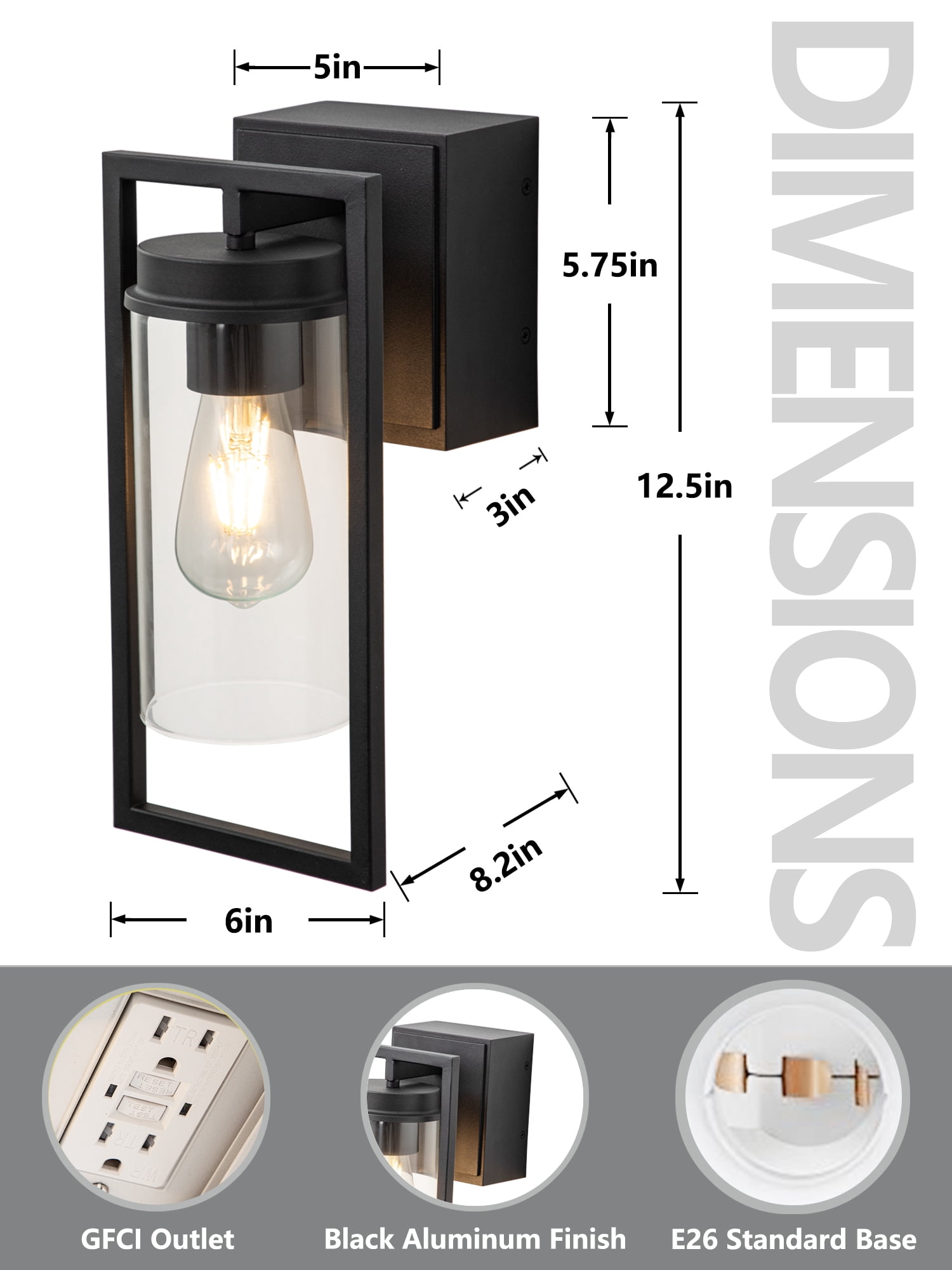 Modern Outdoor Lights with GFCI Outlet