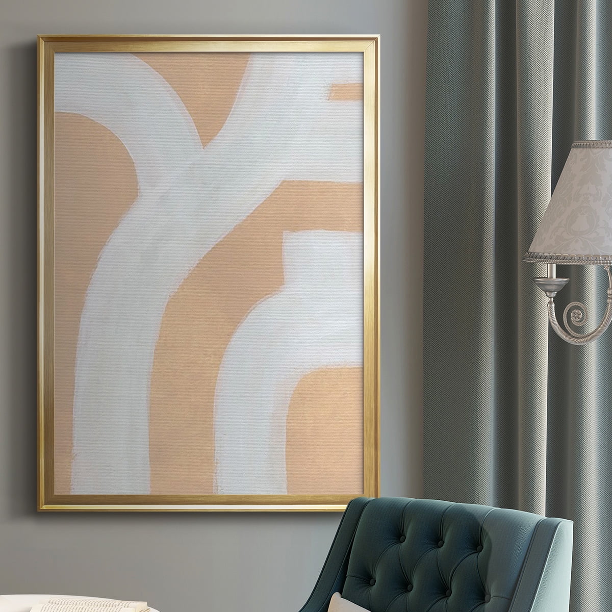 Neutral Winding Paths I Premium Framed Print, in Gold, Black, or Silver - Ready to Hang