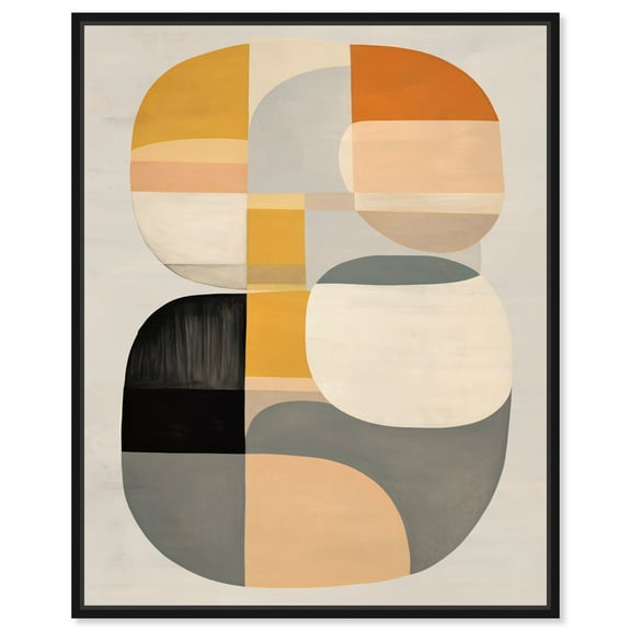 Soft Spot 2 Boho Neutral Abstract Canvas Wall Art by Art Remedy, Black Floater Frame, 16"x20"