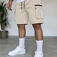 thumbnail image 4 of Homeyce Cargo Shorts for Men Elastic Waistband Drawstring Short Pants Lightweight Stretch Summer Casual Baggy Big & Tall Camo Cargo Pants Multi Pockets Twill Quick Dry Outfit,Brown 2XL, 4 of 4