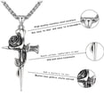 thumbnail image 3 of 1 Piece New Stainless Steel Solid Cross Rose Pendant Titanium Necklace Men's Hip Hop Personalized Accessories, 3 of 6