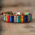 thumbnail image 4 of Colorful Beaded Bracelet Handmade Leather Cord Adjustable Ethnic Style Jewelry Unisex Vintage Boho Gift Accessory, 4 of 4