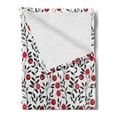 thumbnail image 2 of Cranberry Soft Flannel Fleece Blanket, Foliage Berries with Leafage Field Gardening Fruits Yummy Taste Image, Cozy Plush for Indoor and Outdoor Use, 50" x 60", Ruby Maroon and Black, by Ambesonne, 2 of 5