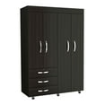thumbnail image 1 of Pemberly Row Modern Armoire Double Door Black Engineered Wood, 1 of 10