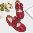 thumbnail image 6 of newwalpole Toddler/Little Kid Girl's Angela Dress Mary Jane Ballet Flats Bow Flower Girl Wedding Party Ballerina Flat Shoes Red for Size 12, 6 of 6