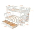 thumbnail image 6 of Bellemave Twin Over Full Bunk Beds with Stairs, Wood Bunk Bed Frame with Storage Drawers and Open Shelves, for Kids, Teens, Adults, White, 6 of 16