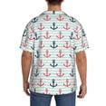 thumbnail image 7 of PAYOHTO Stripes and Anchors Mens Hawaiian Casual Short-sleeved Shirt Tropical Summer Beach Button Down Shirts, 7 of 7