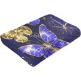 thumbnail image 6 of Purple and Gold Butterfly Pattern Throw Blanket Soft Lightweight Cozy Premium Flannel Warm Bed Blanket for Bedroom Living Couch All Seasons 50"X40", 6 of 6