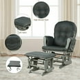 thumbnail image 2 of Topbuy Rocking Chair Baby Nursery Chair Glider with Ottoman &Storage Pocket Gray Finish w/ Dark Grey, 2 of 6