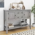 thumbnail image 3 of Harper & Bright Designs Console Table Buffet Sideboard Sofa Table with Four Storage Drawers Two Cabinets and Bottom Shelf, Antique Gray, 3 of 11
