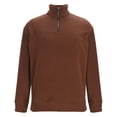 thumbnail image 5 of ersvoioy Mens Mock Neck Sweatshirt Eighth Zip Pullover Long Sleeve Stand Collar Casual Loose Fit Solid Color Cotton Fall Winter Basic Lightweight Cotton Fall Athletic Sweatshirt Top Brown XXXL, 5 of 8