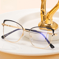 thumbnail image 2 of Montura de gafas de moda para mujer, lentes planas de color, montura de gafas con luz antiazul de Metal, 2 of 5