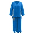 thumbnail image 4 of MSJUHEG Summer Outfits for Women 2025 Short Set Athleisure Sets Women Plus Size Short Sets Pants Sets Women 2 Piece Outfits Summer Lounge Sets for Women 2 Piece Short Sets for Women Blue L, 4 of 8