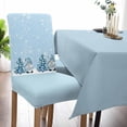 thumbnail image 6 of Chair Covers for Dining Room Set of 4,Christmas Trees Gnomes Stretch Seat Protector Removable Washable Chairs Slipcovers for Kitchen Banquet Wedding Hotel,Winter Snowflake on Blue, 6 of 6