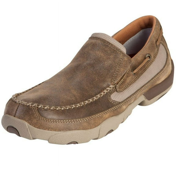 Twisted X Men's Driving Slip-On Moccasin Shoes Moc Toe Brown 13 EE US