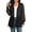 Black, variant on Women's Long Sheer Chiffon Cardigans Open Front Puff Long Sleeve Lightweight Beach Cover Ups with Pockets
