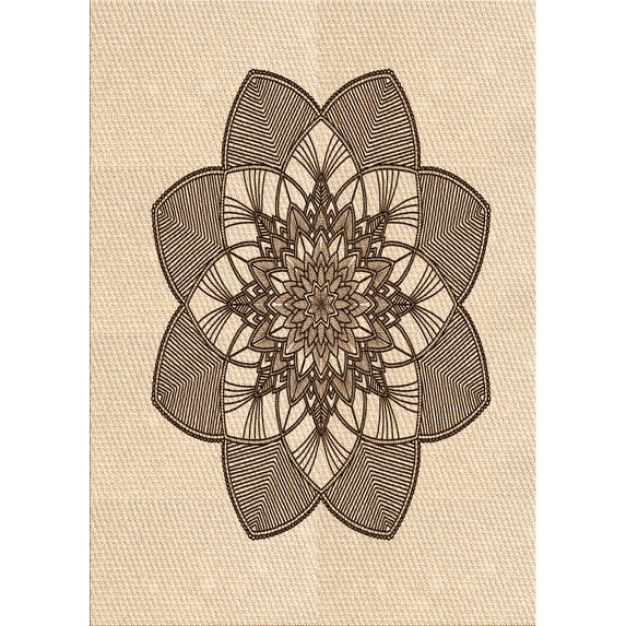 Ahgly Company Indoor Rectangle Patterned Dark Gold Brown Area Rugs, 2' x 5'
