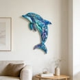 thumbnail image 4 of Ke1Clo Metal Wall Art Decor, 3D Dolphin Sculpture, Handcrafted Iron Wall Hanging, Modern Artwork for Living Room Bedroom, Colorful Door Wall Decor Gift, 4 of 7